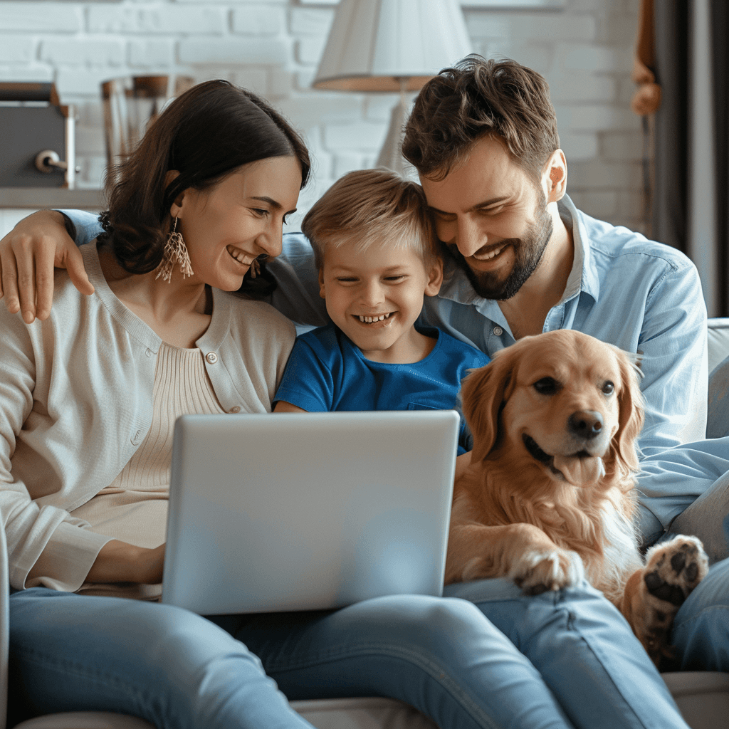 picture of man and woman with dog